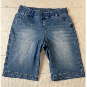 Jag Jeans Peri Pull On Denim Bermuda Shorts Blue Size 10 Medium Wash